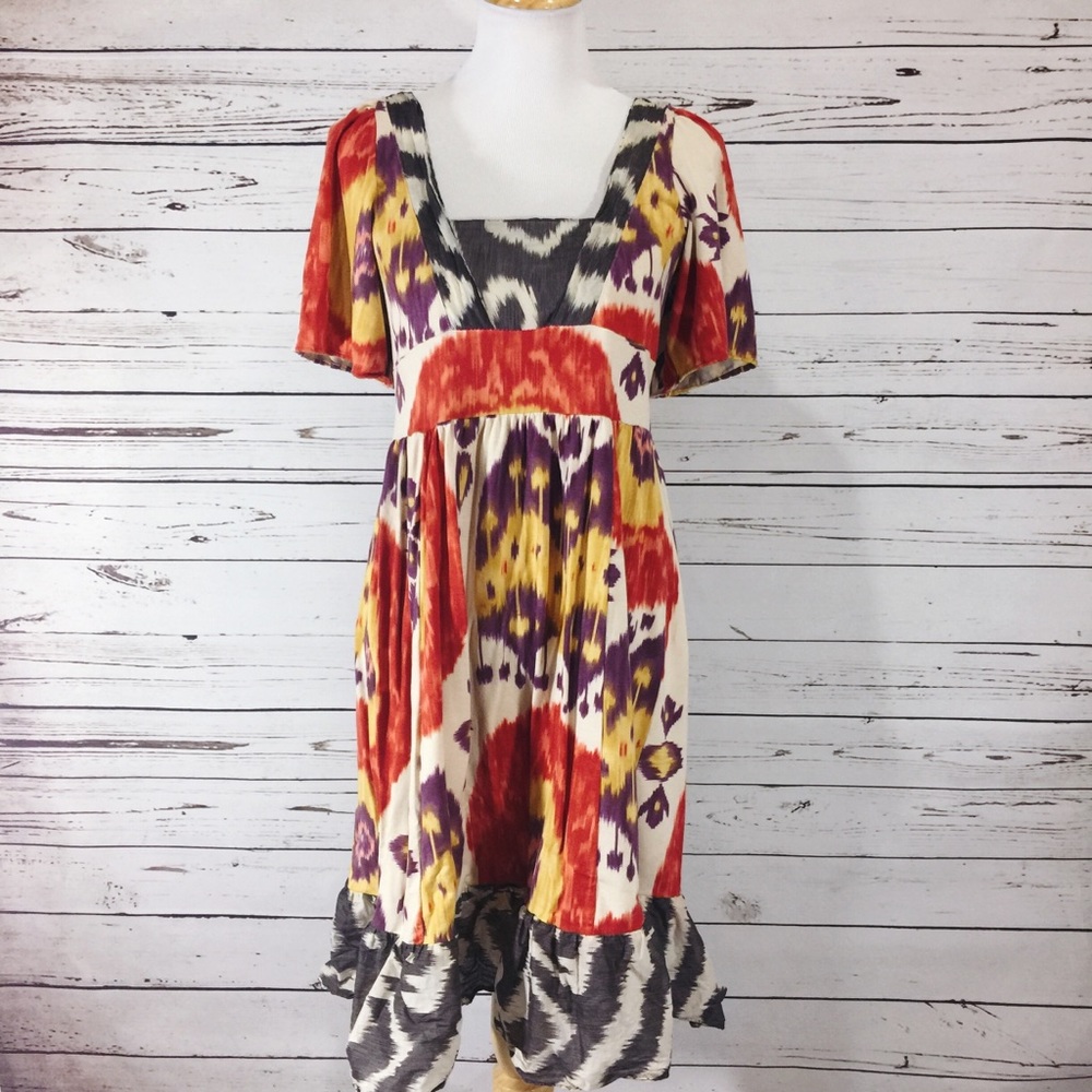{ANTHROPOLOGIE} C. Keer Sundress Orange & Purple